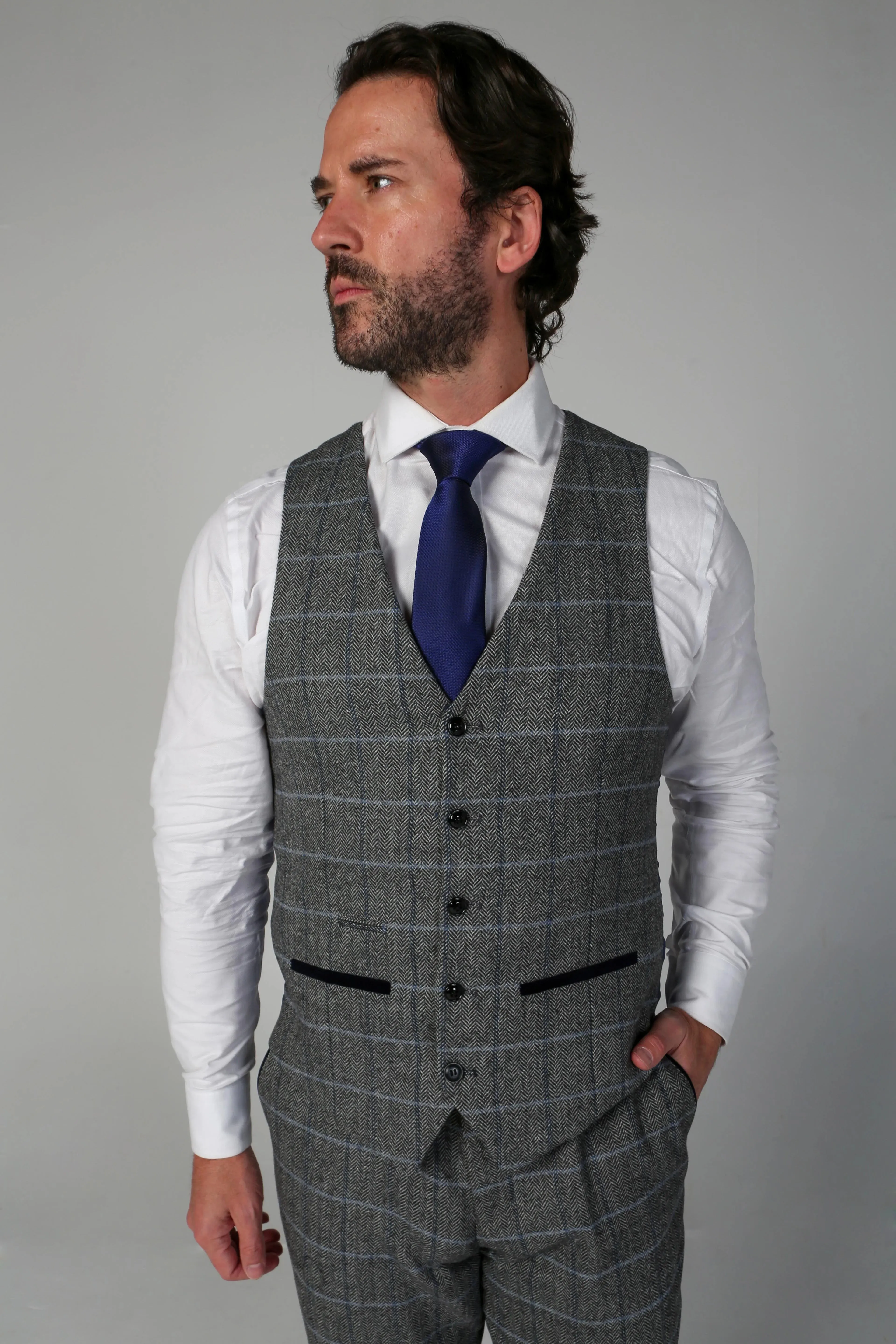 Harris Tweed Graue Weste