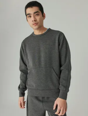 Lucky Brand Breathe Easy Tech Pocket Crew Neck Sweatshirt Heather Grey Lucky Brand
