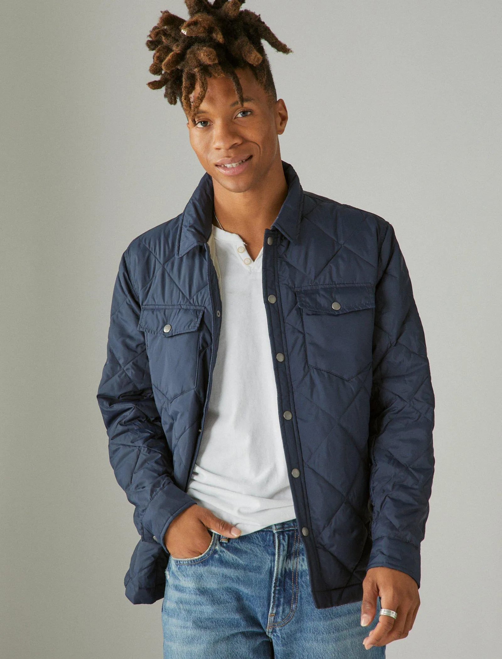 Lucky Brand Nylon Steppjacke mit Daunenfüllung Marineblau Lucky Brand