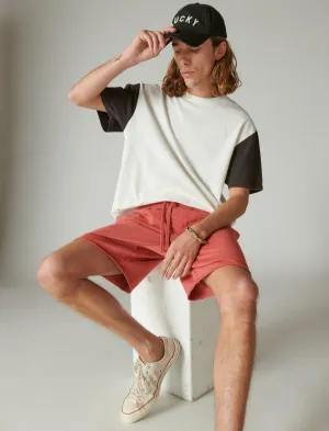 Lucky Brand Washed Baumwoll Kurzarm Colorblock Crew Multi Lucky Brand