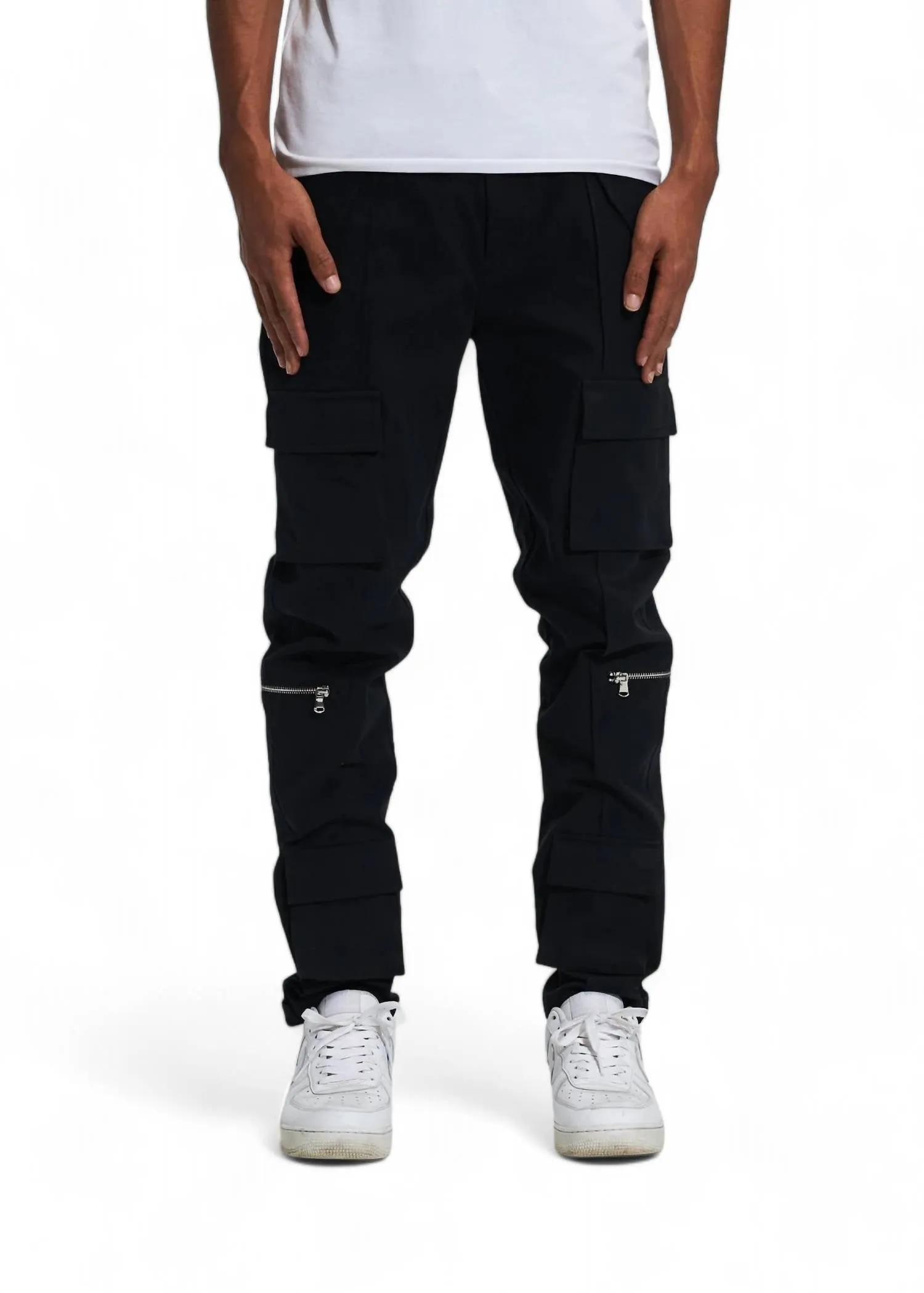 Herren Cade Cargo Denim Jeans in Schwarz