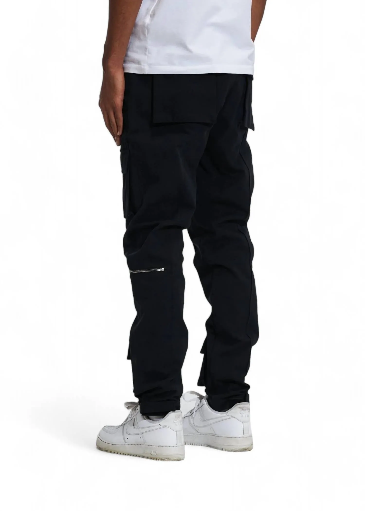 Herren Cade Cargo Denim Jeans in Schwarz