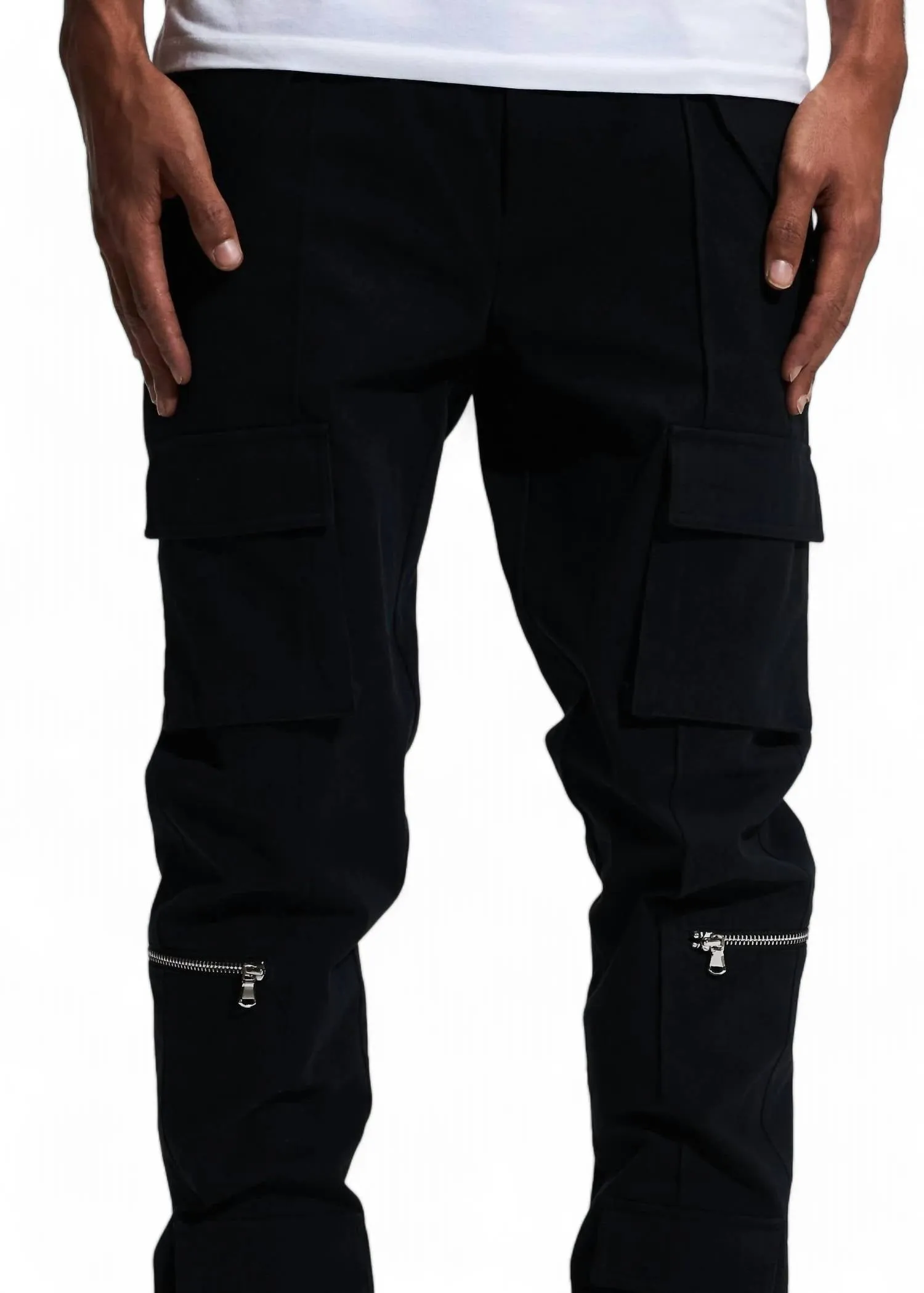 Herren Cade Cargo Denim Jeans in Schwarz
