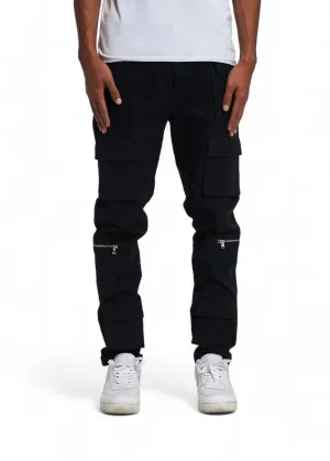 Herren Cade Cargo Denim Jeans in Schwarz