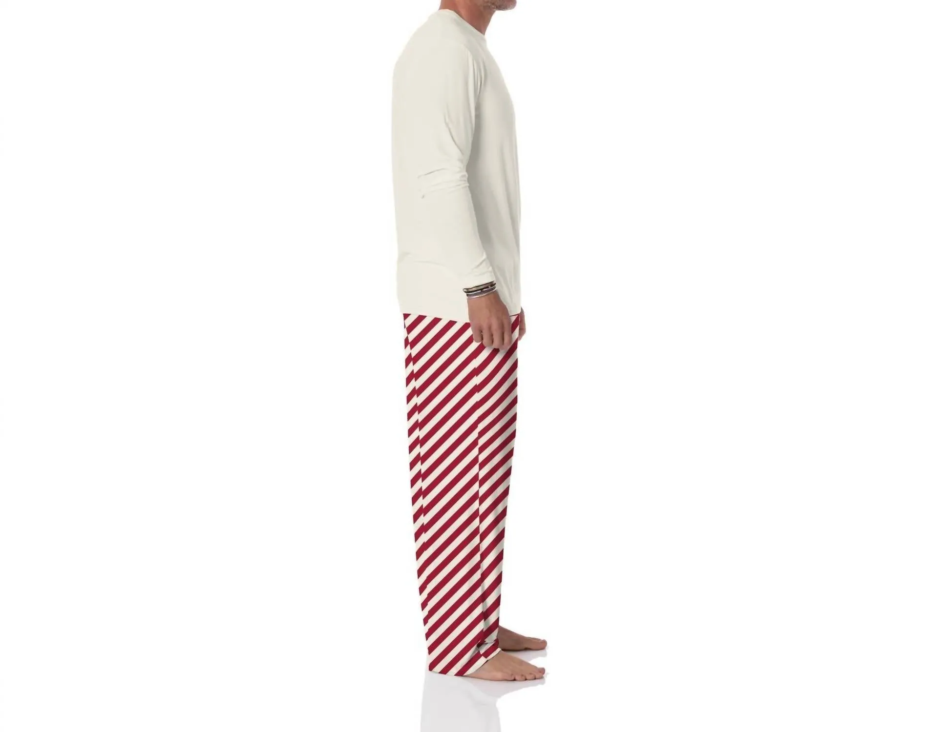 Herren-Pyjamahose mit Druck in Zuckerstangen-Optik