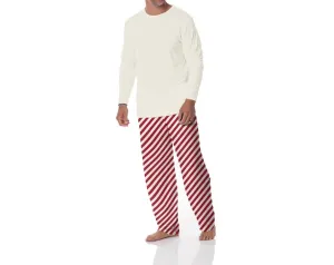 Herren-Pyjamahose mit Druck in Zuckerstangen-Optik