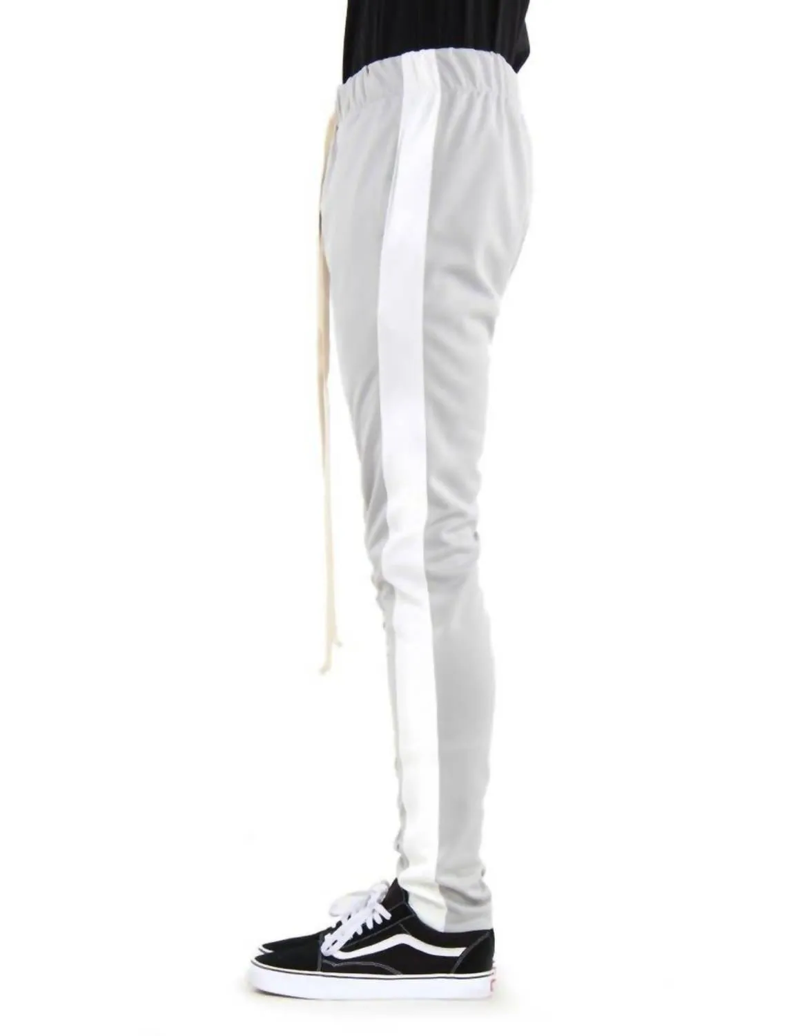 Herren Trackhose in Grau/Weiß