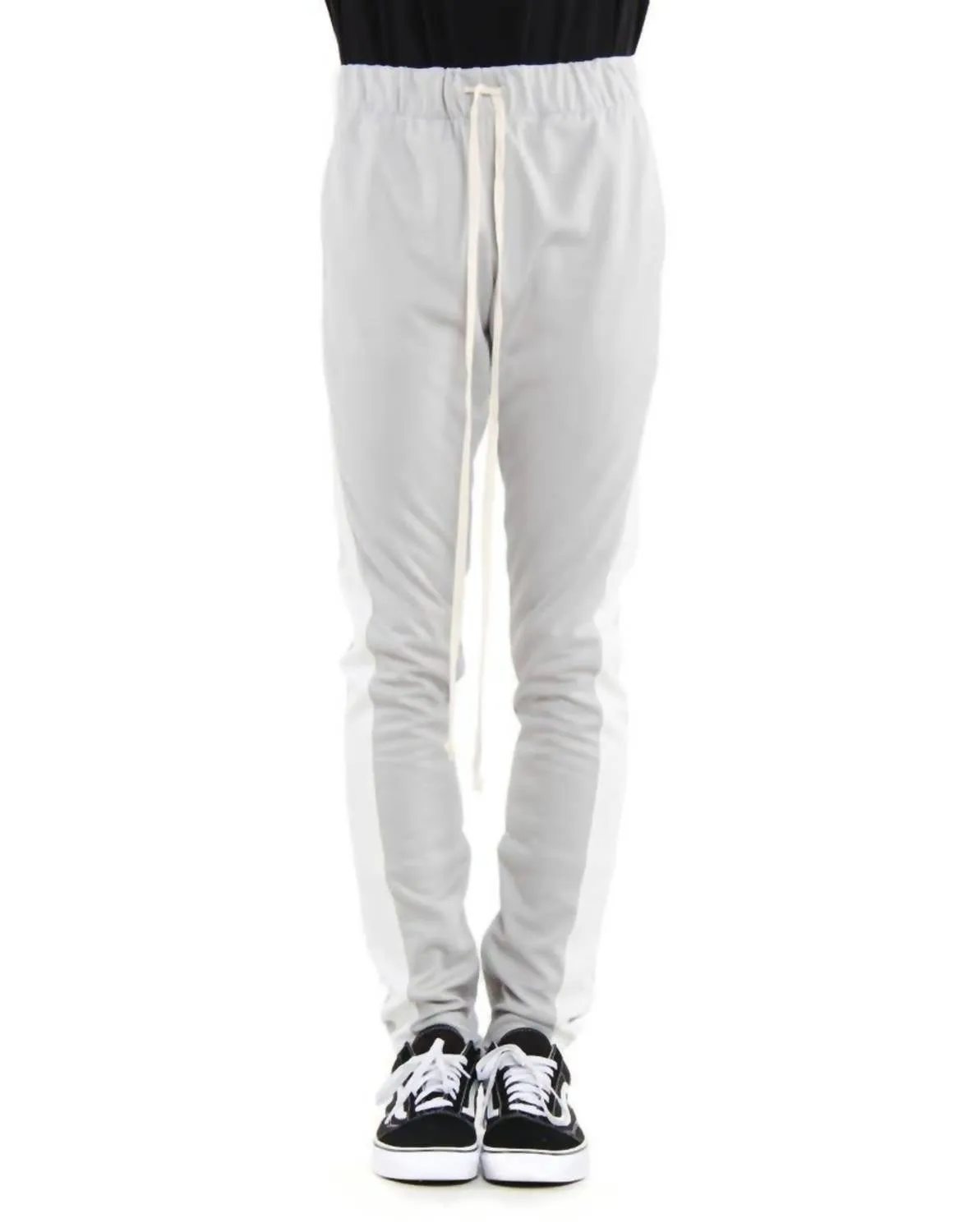 Herren Trackhose in Grau/Weiß
