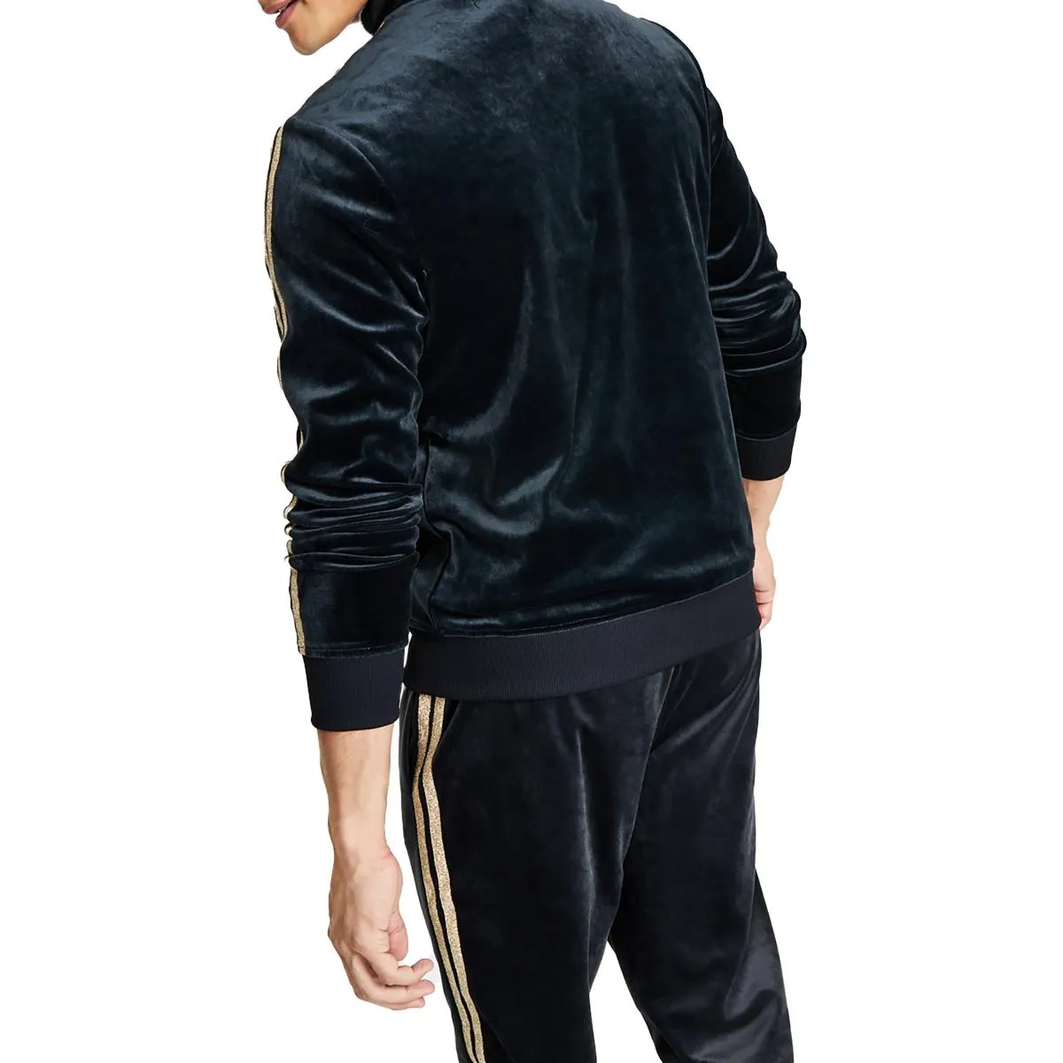 Herren Velour Sweatshirt Track Jacket