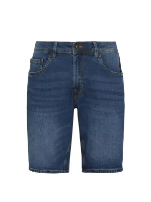 Herren Wasch-Denim Shorts, Blau