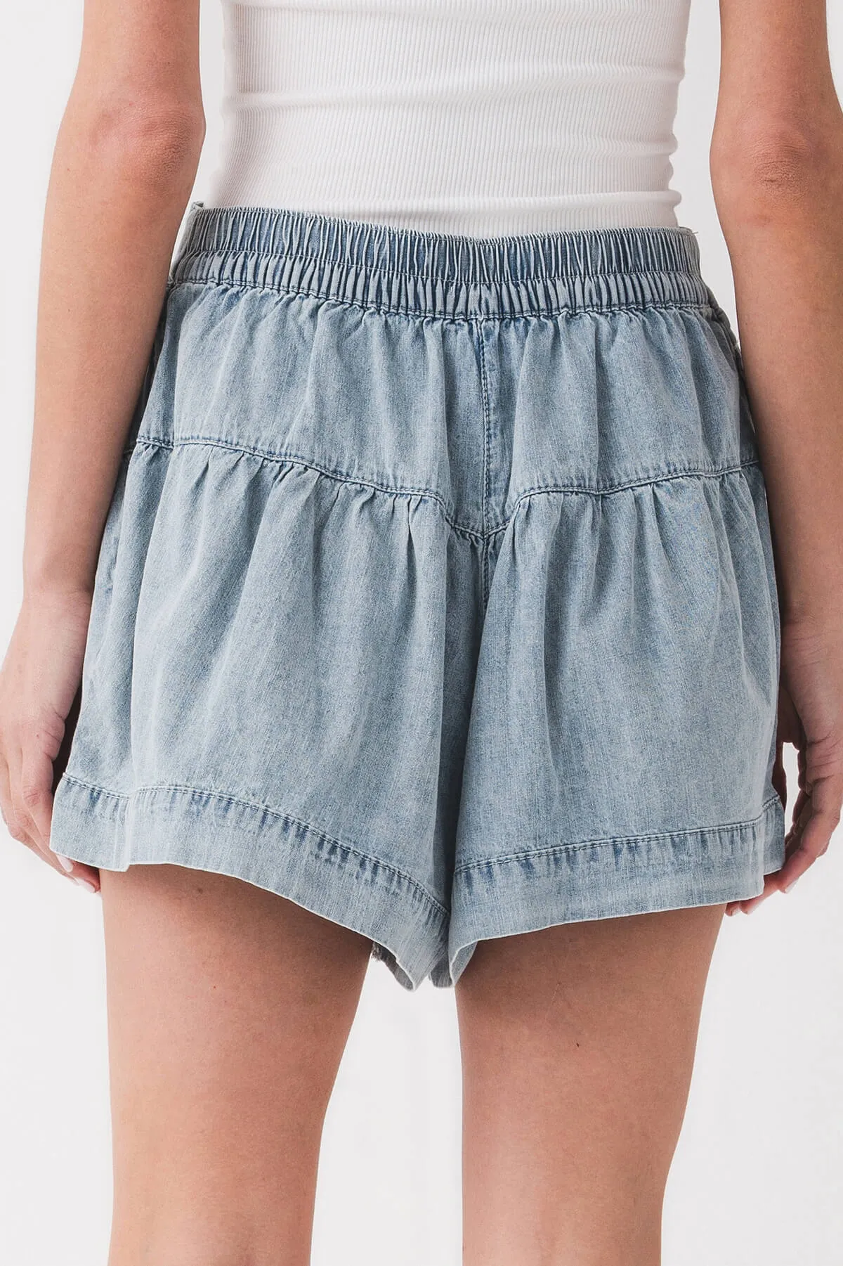 Miou Muse Denim Etagen-Shorts