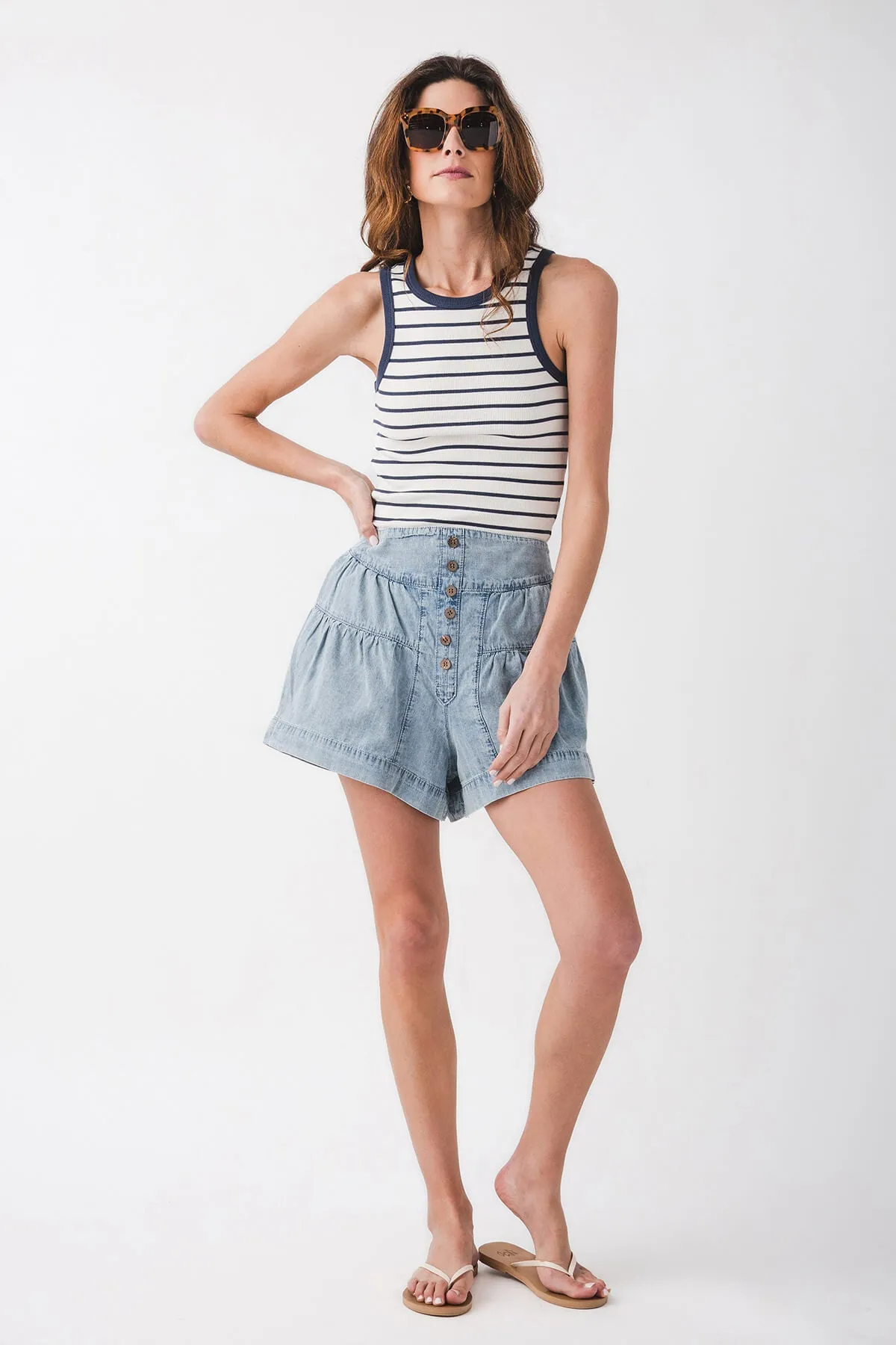 Miou Muse Denim Etagen-Shorts