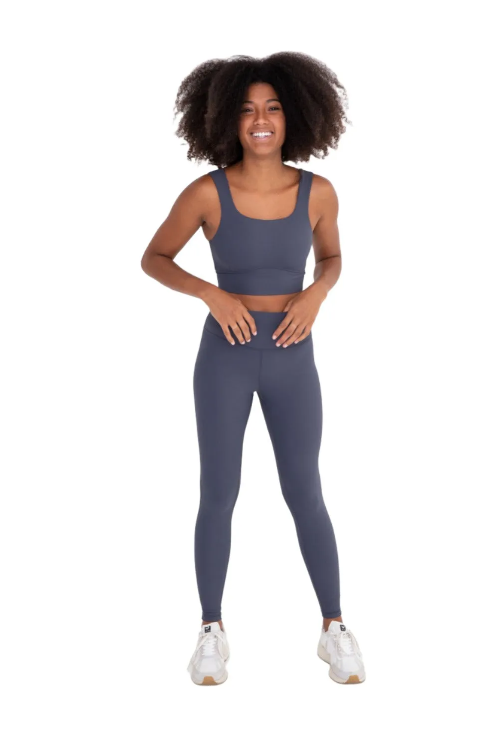 Mono B Mikrogerippte Lycra-Mischung Swoop-Rücken High-Waist Leggings APH3192