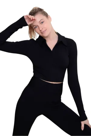 Mono B Rippenbund Polo Langarm AT-A08156