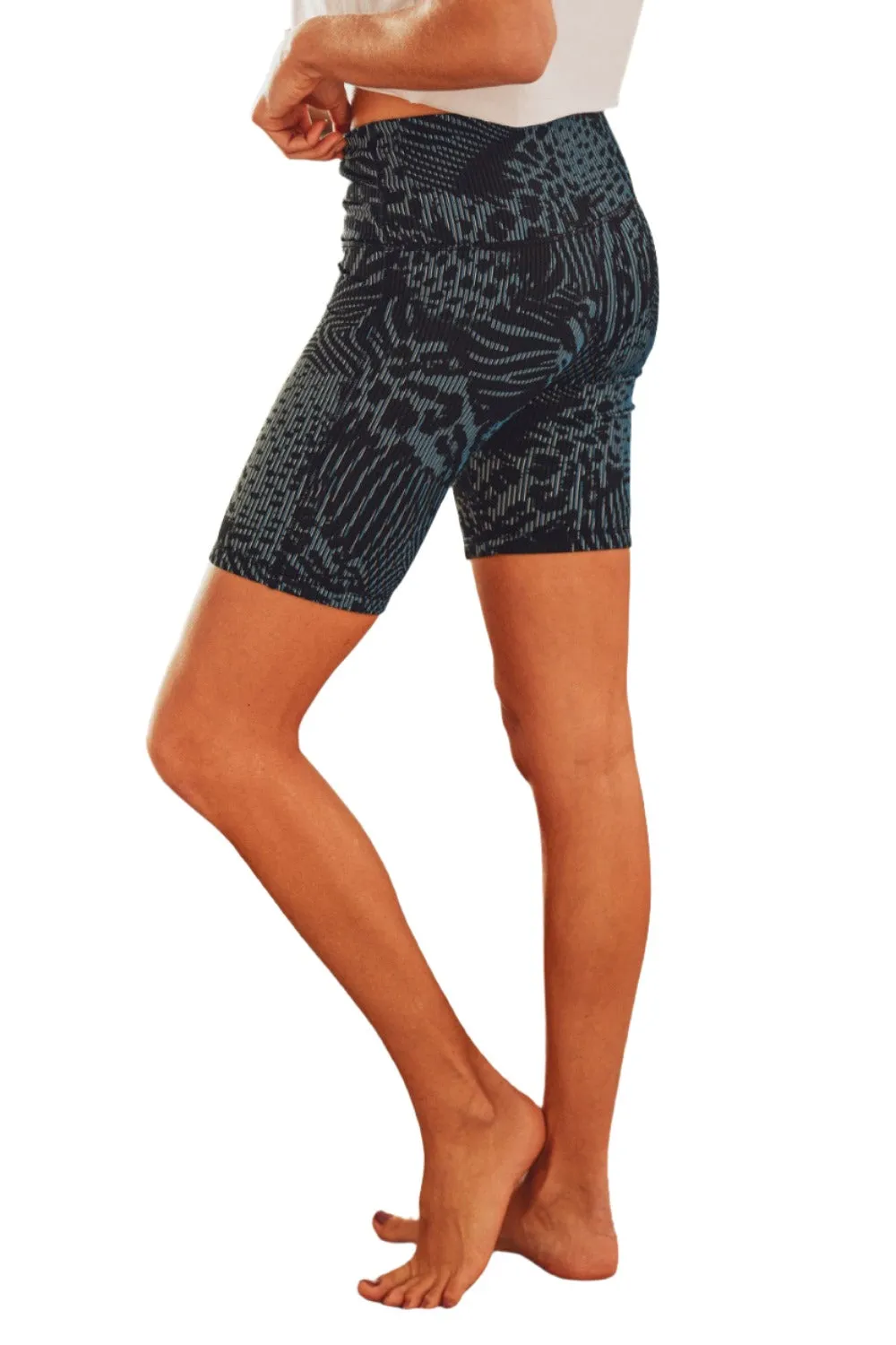 Mono B Gemusterte Safari-Jacquard-Hochtaillierte Radlerhose APH3164