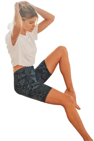 Mono B Gemusterte Safari-Jacquard-Hochtaillierte Radlerhose APH3164