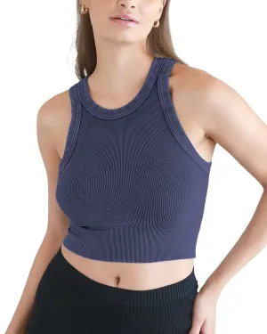 NikiBiki Vintage Rippen Ausschnitt Crop Top NS8261