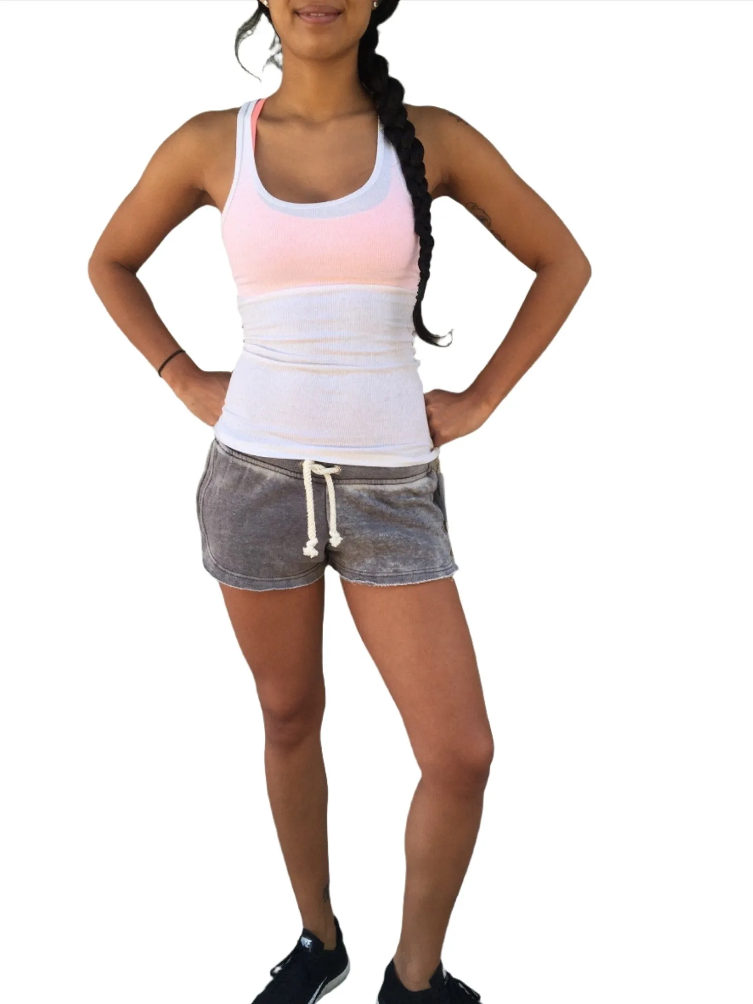 Ocean Drive Beach Bum Burn Out Shorts OD1481 Stahlgrau