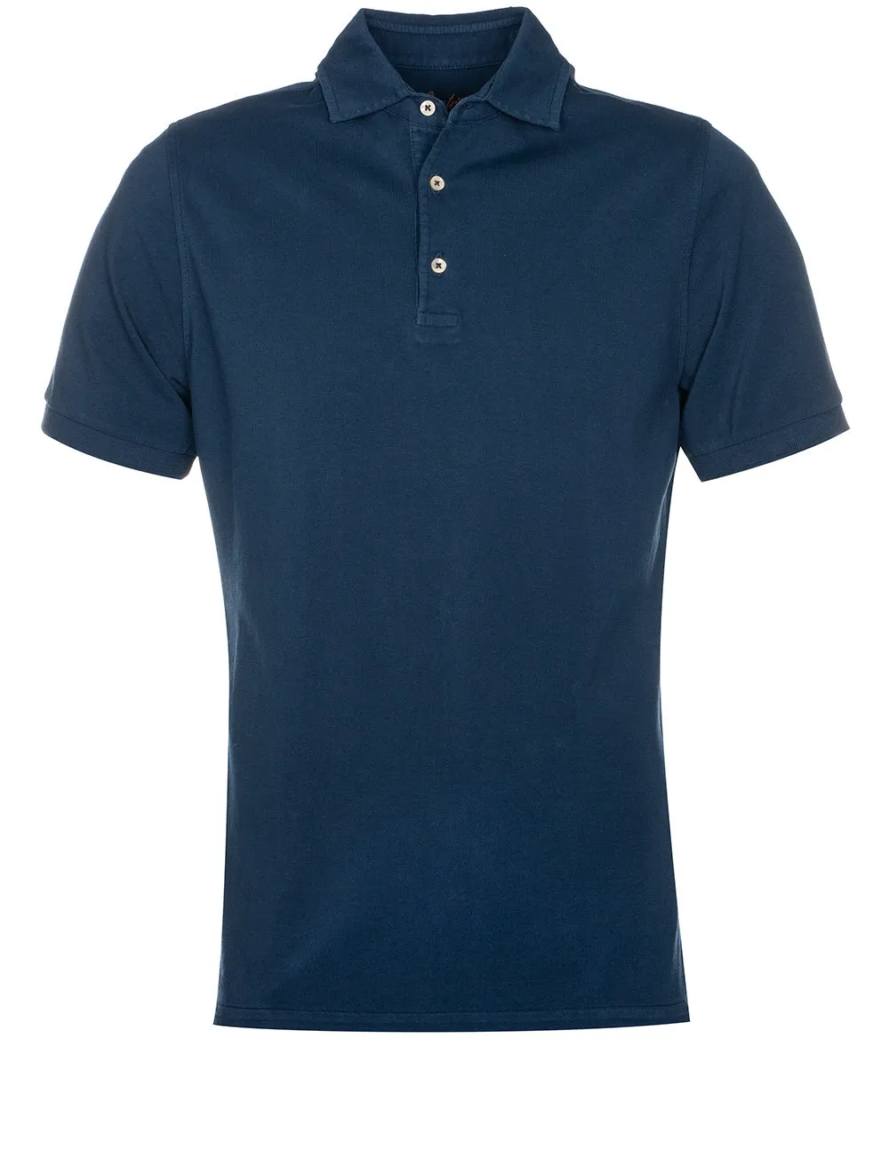 Pigmentgefärbtes Polohemd - Marineblau