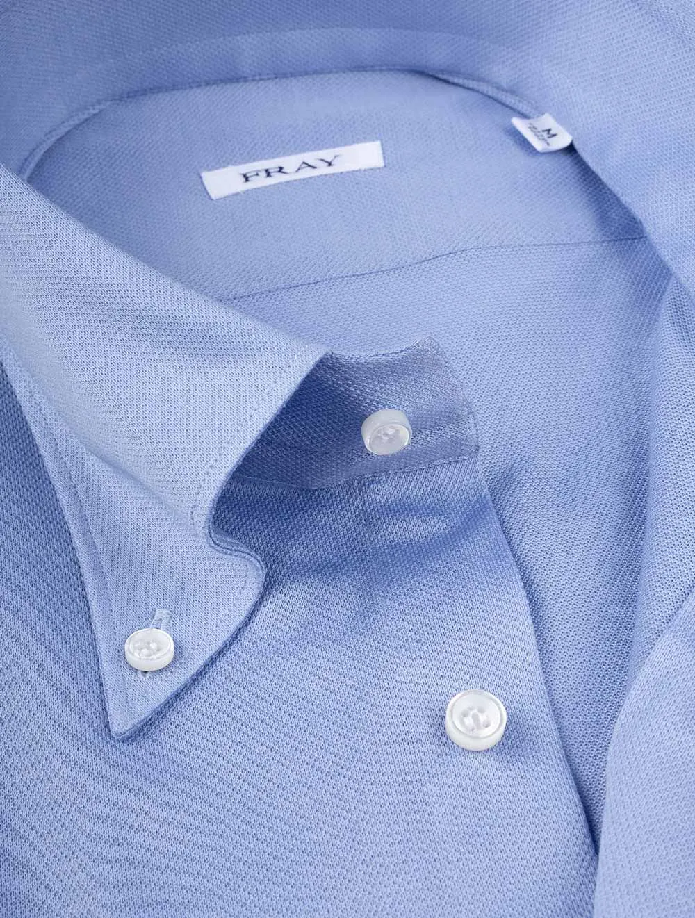 Pique Knopfhemd Blau