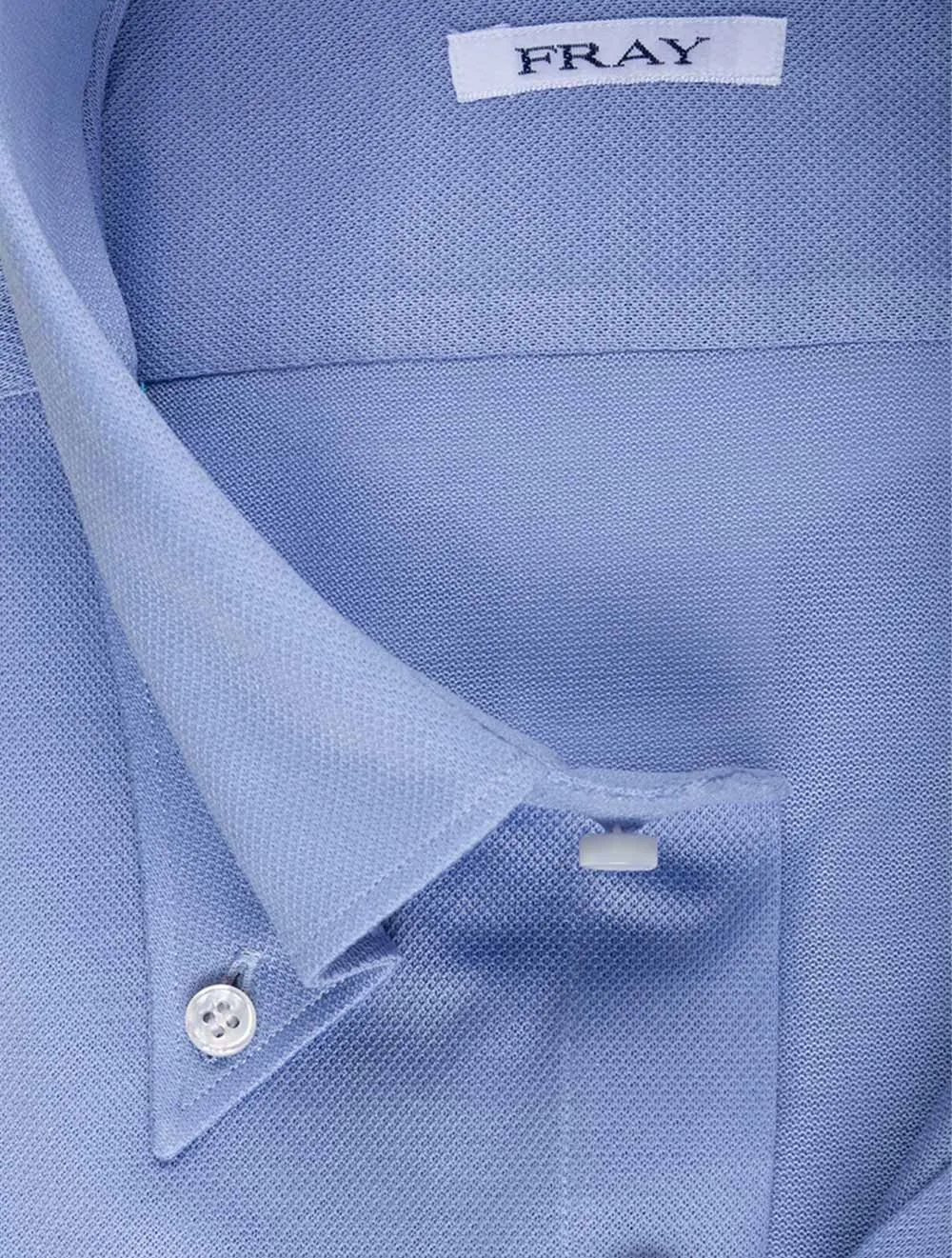 Pique Knopfhemd Blau