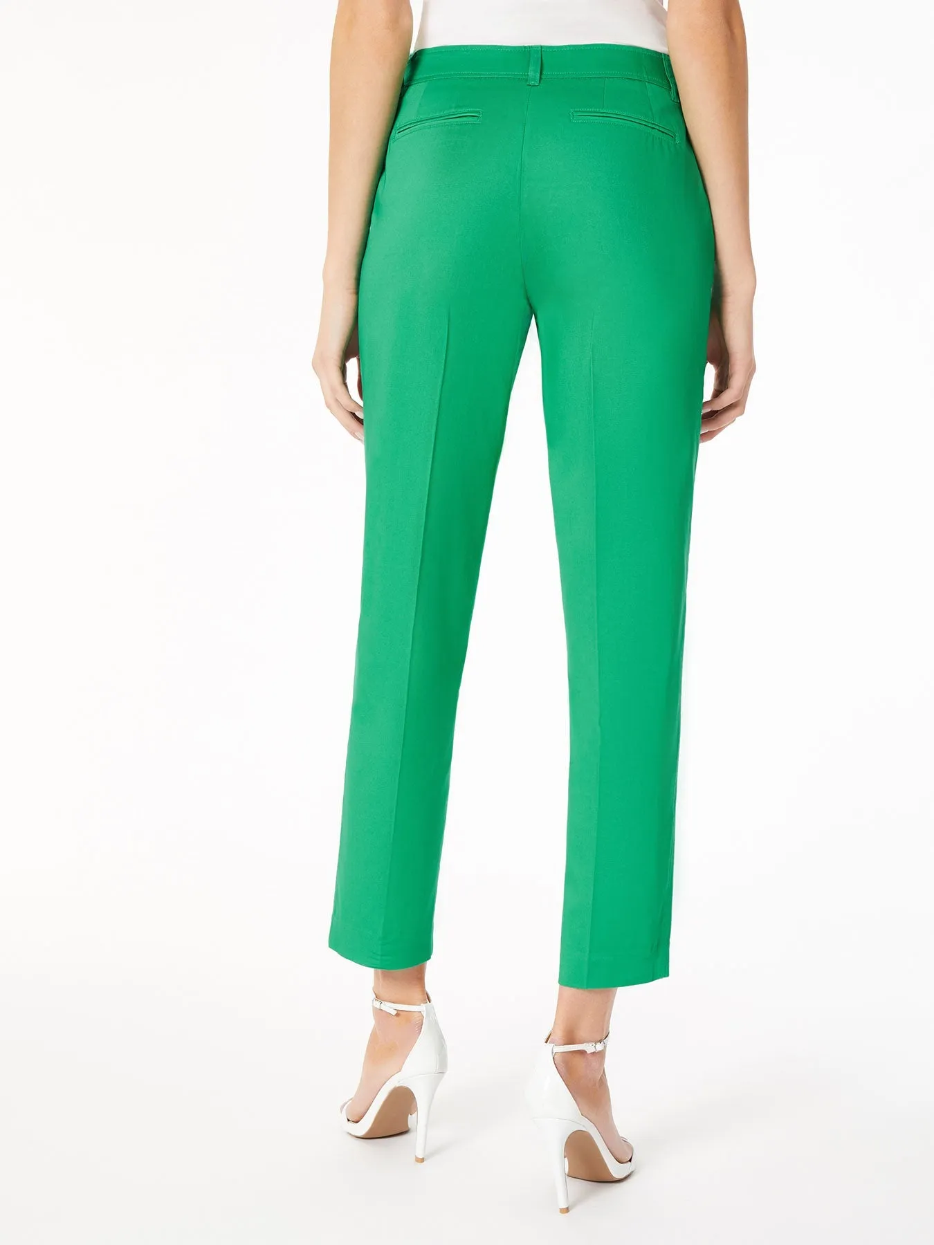 Übergröße Einfarbige Slim-Fit-Hose mit verdecktem Reißverschluss