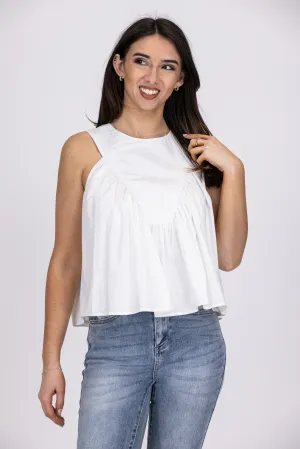 Rays Of Hope Damen Top mit Rüschendetail und ärmellosem Schnitt