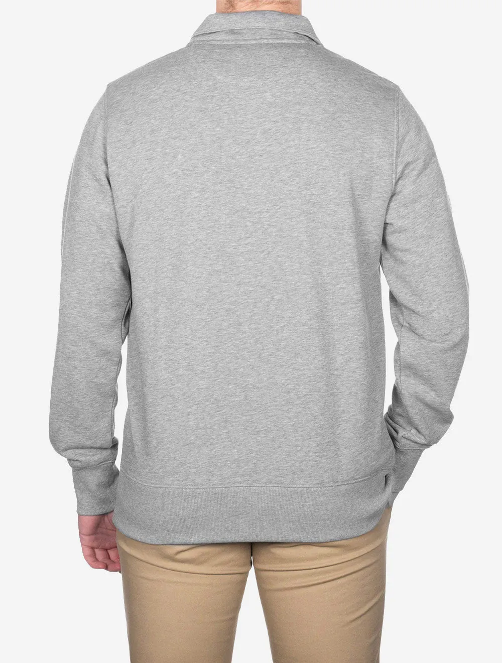 Regular Shield Halbzip-Pullover Grau Melange