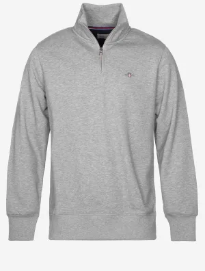 Regular Shield Halbzip-Pullover Grau Melange