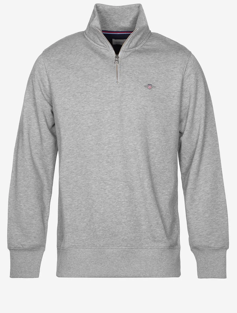 Regular Shield Halbzip-Pullover Grau Melange