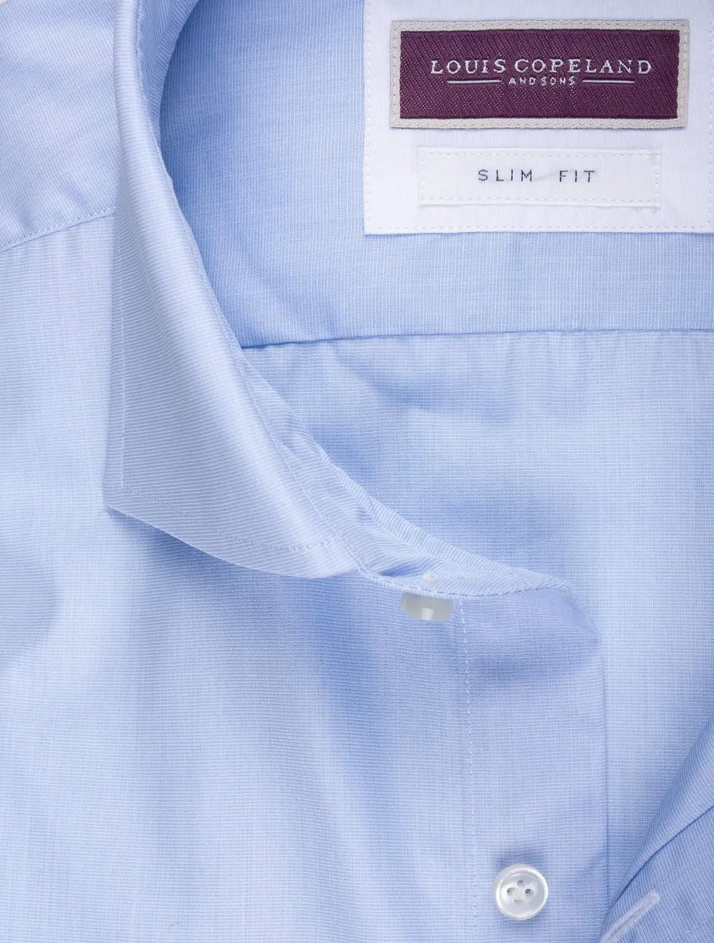 Slim Fit Pin Point Hemd Blau