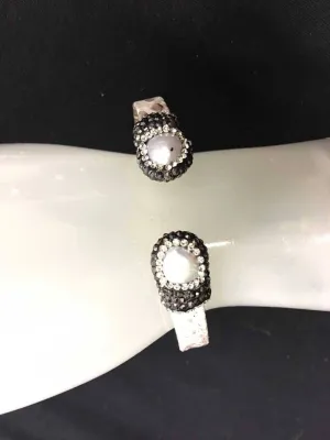 Schlangenhaut Armband mit Perlen und verstellbarer Länge