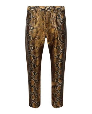 Schlangenhaut-Print Hose