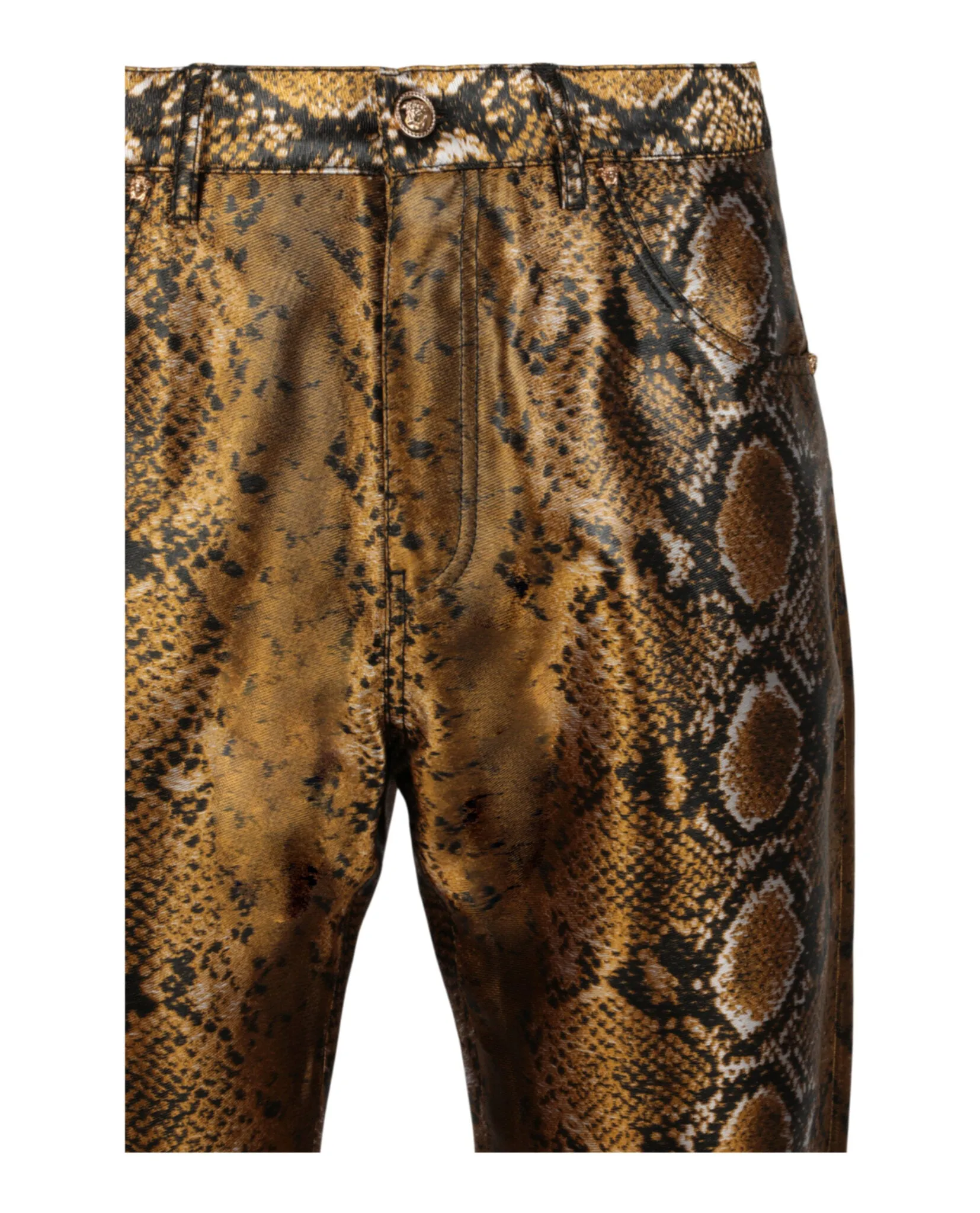 Schlangenhaut-Print Hose