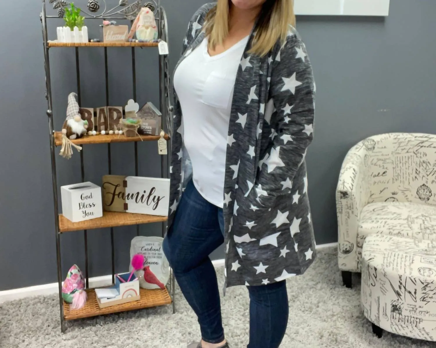 Star Daze Cardigan In Schwarz