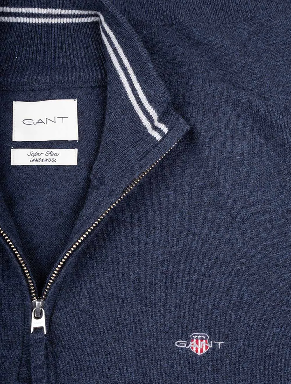 Superfeine Lambswool Halbzip Dark Navy Melange