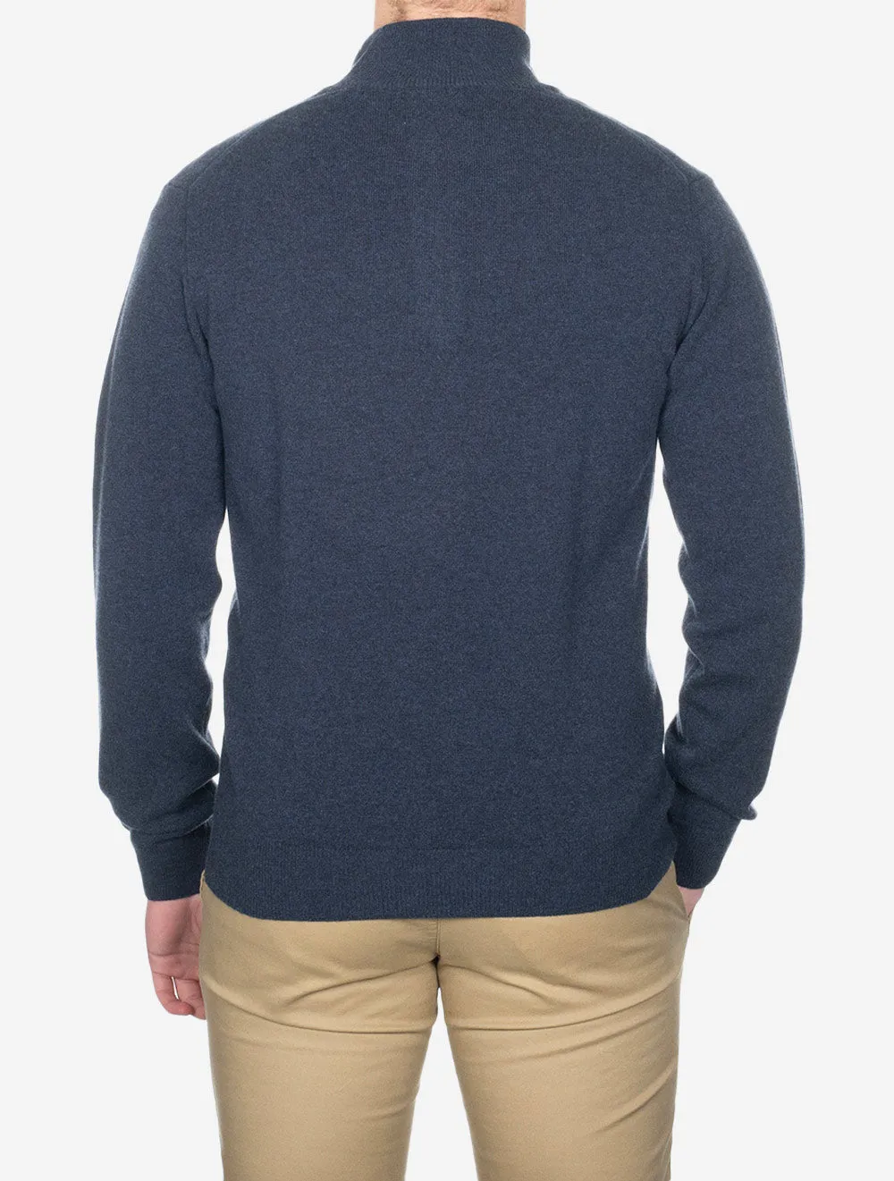 Superfeine Lambswool Halbzip Dark Navy Melange