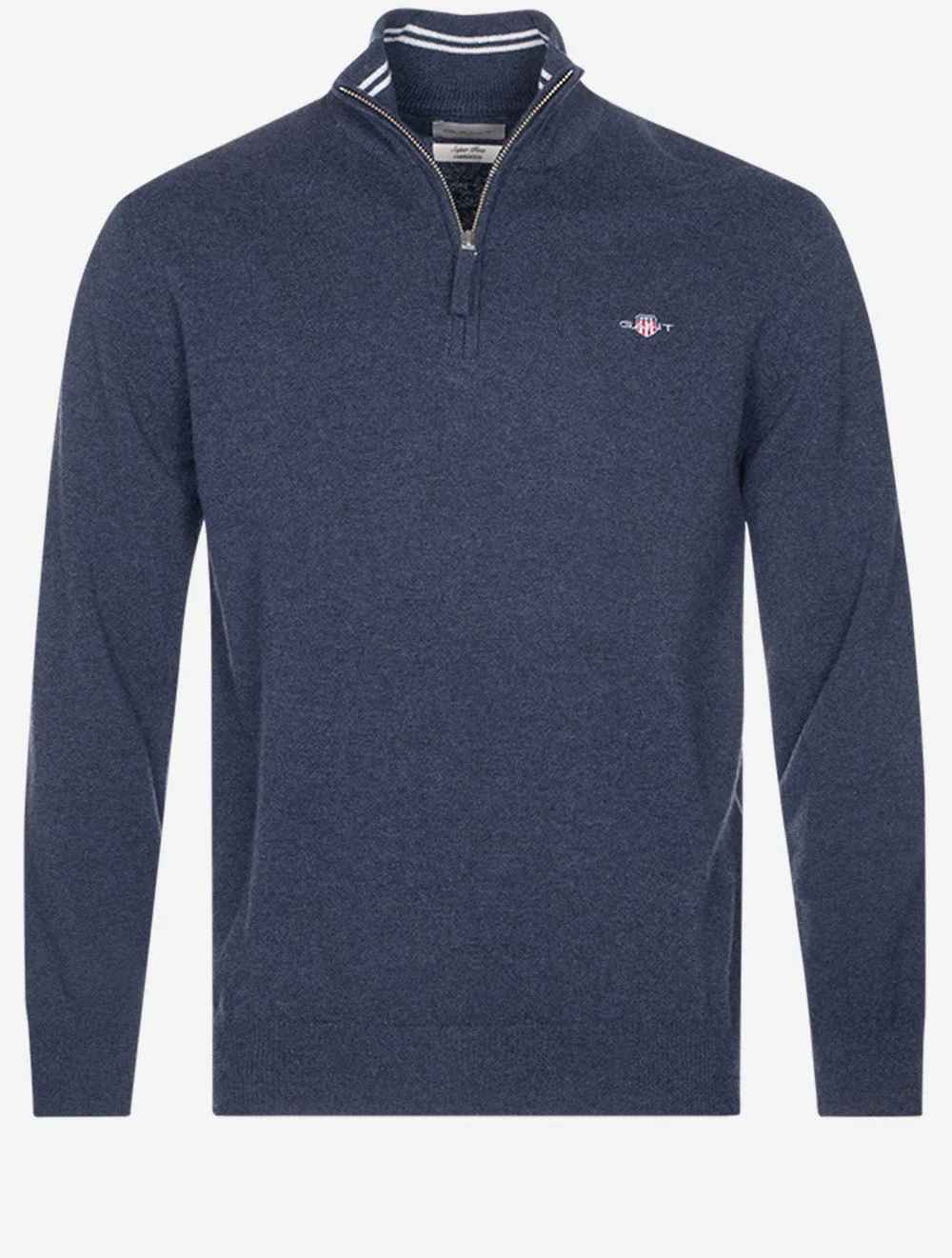 Superfeine Lambswool Halbzip Dark Navy Melange