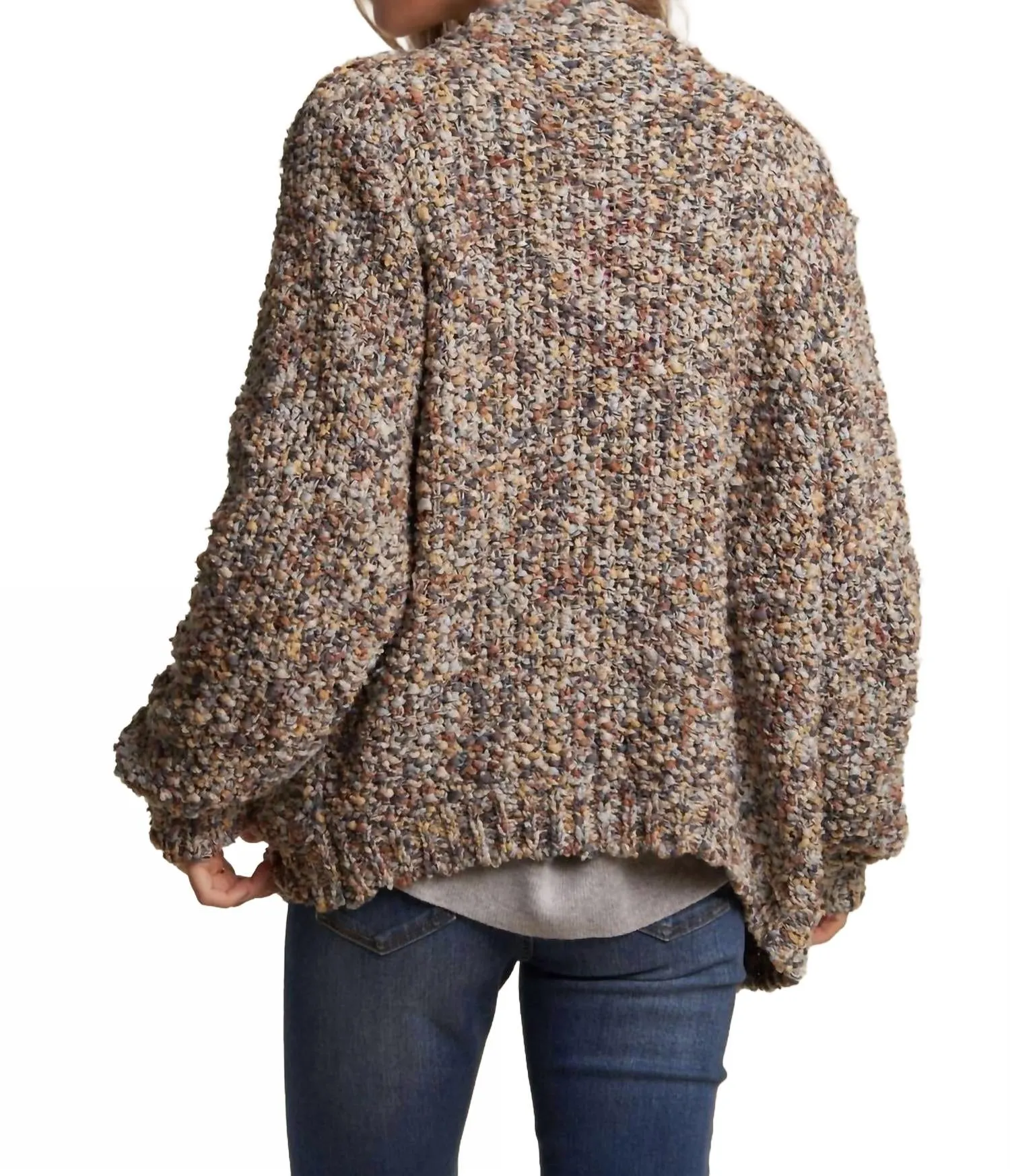 Pullover-Cardigan in Mehrfarben