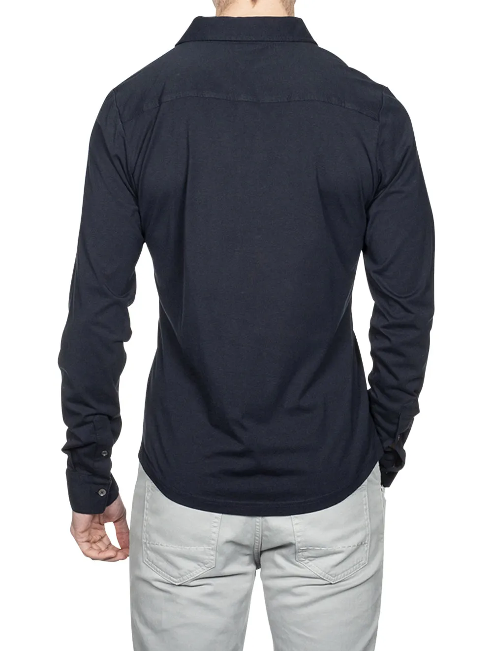 Maßgeschneidertes Polo-Shirt aus Jersey in Marineblau