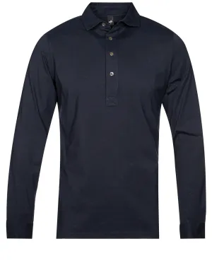 Maßgeschneidertes Polo-Shirt aus Jersey in Marineblau