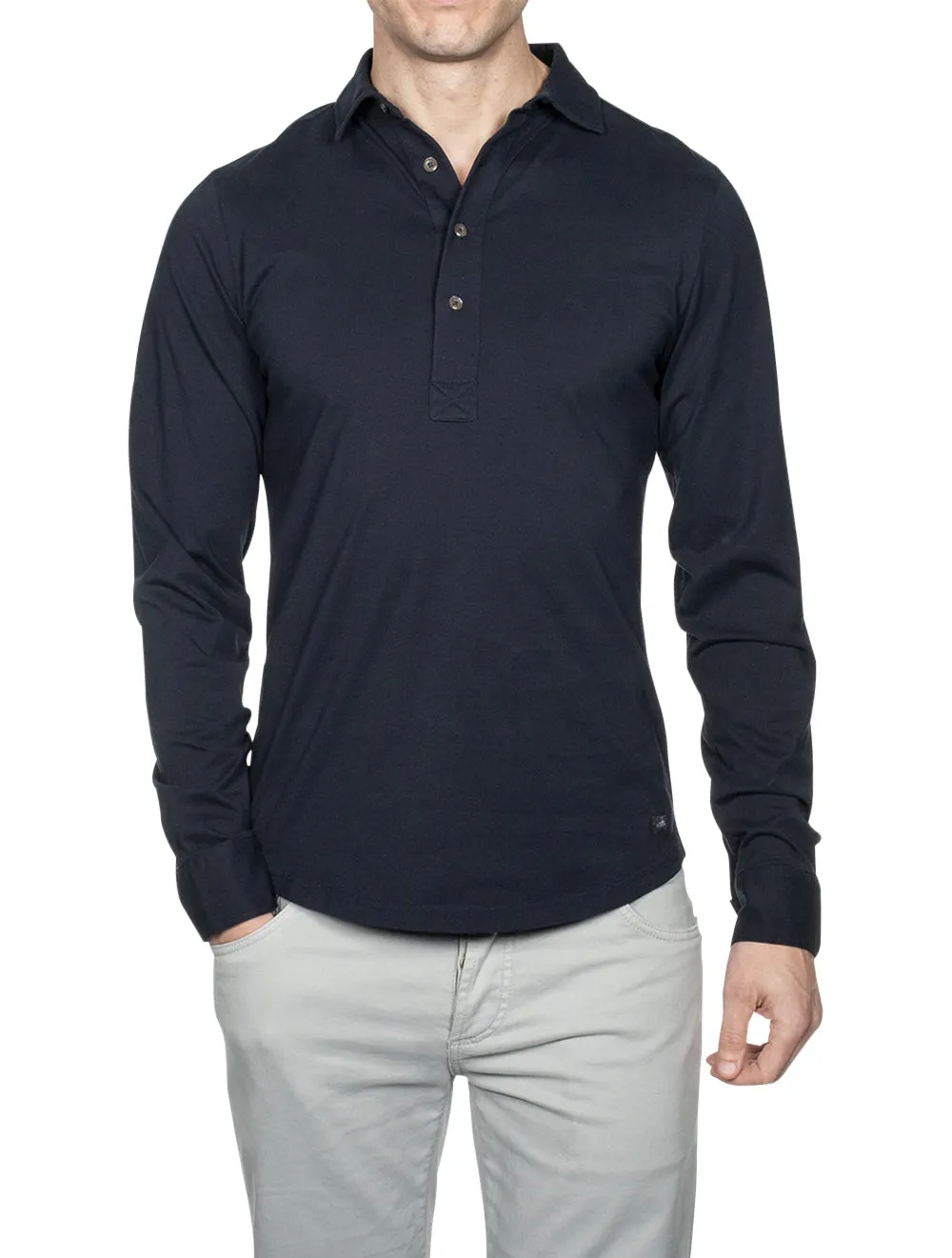 Maßgeschneidertes Polo-Shirt aus Jersey in Marineblau