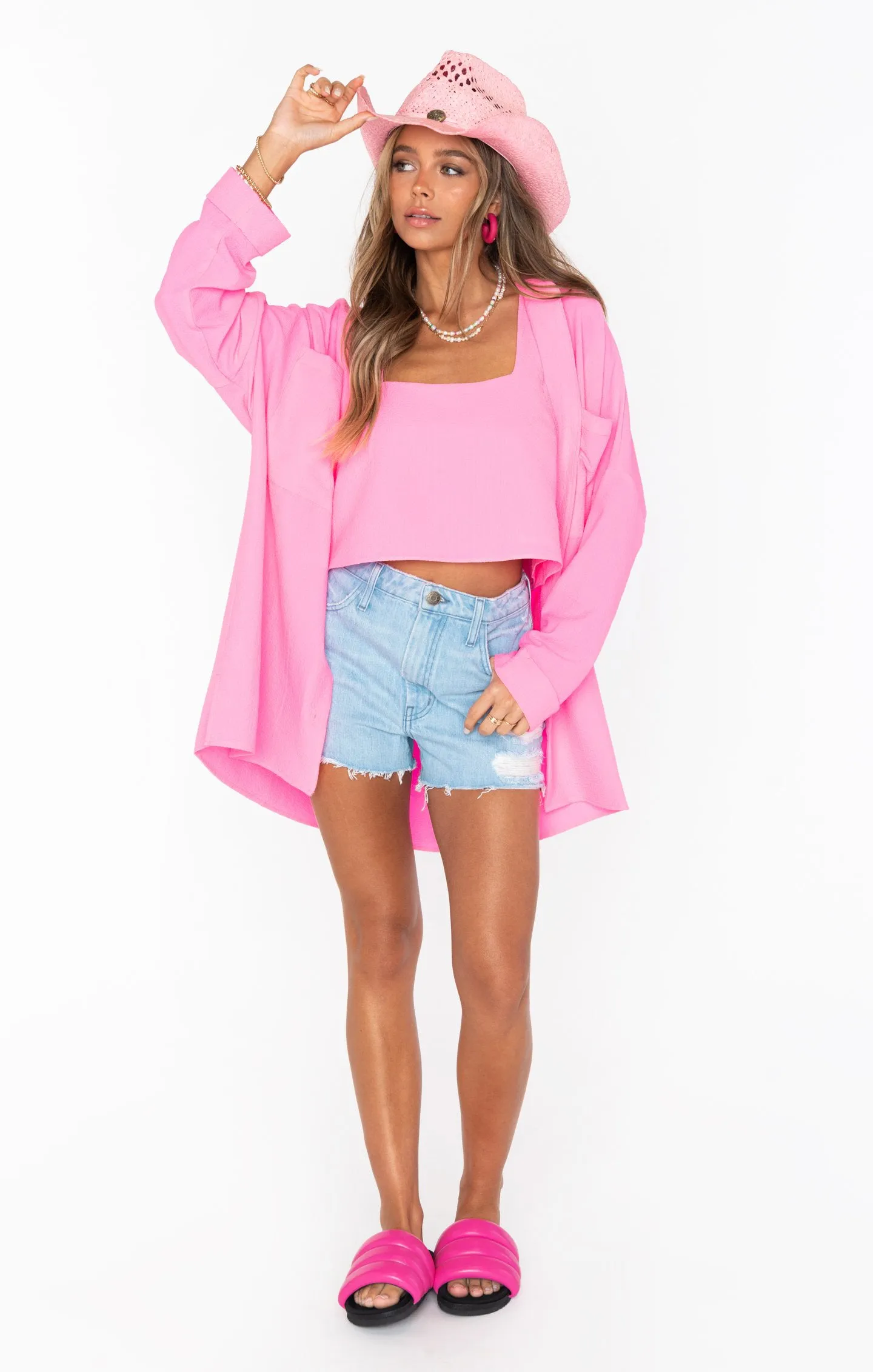 Tara Crop Top ~ Elektrisches Pink