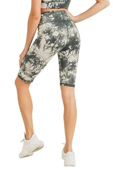 Tie-Dye Baumwoll-Hochtaucher-Bermudashorts APH2790