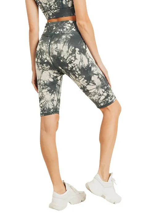 Tie-Dye Baumwoll-Hochtaucher-Bermudashorts APH2790