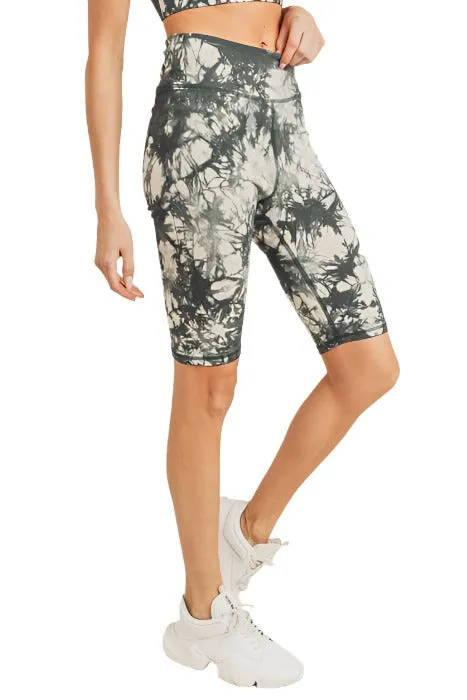 Tie-Dye Baumwoll-Hochtaucher-Bermudashorts APH2790
