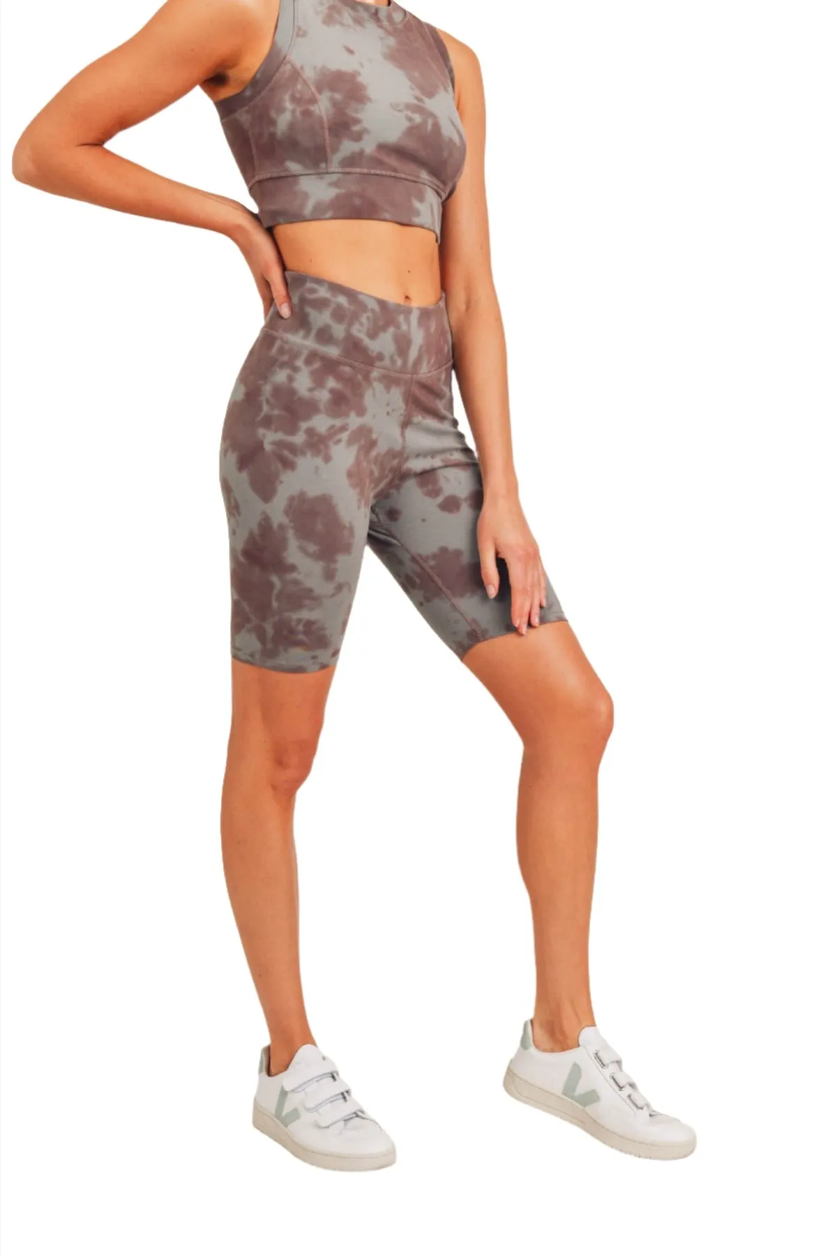 Tie-Dye Baumwoll-Hochtaucher-Bermudashorts APH2790