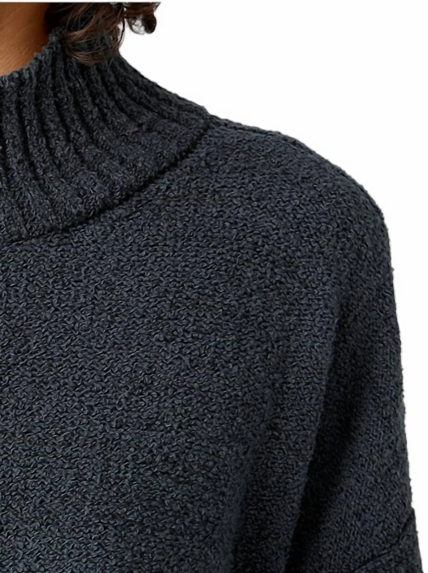 Turtle Neck Box Top In Efeu
