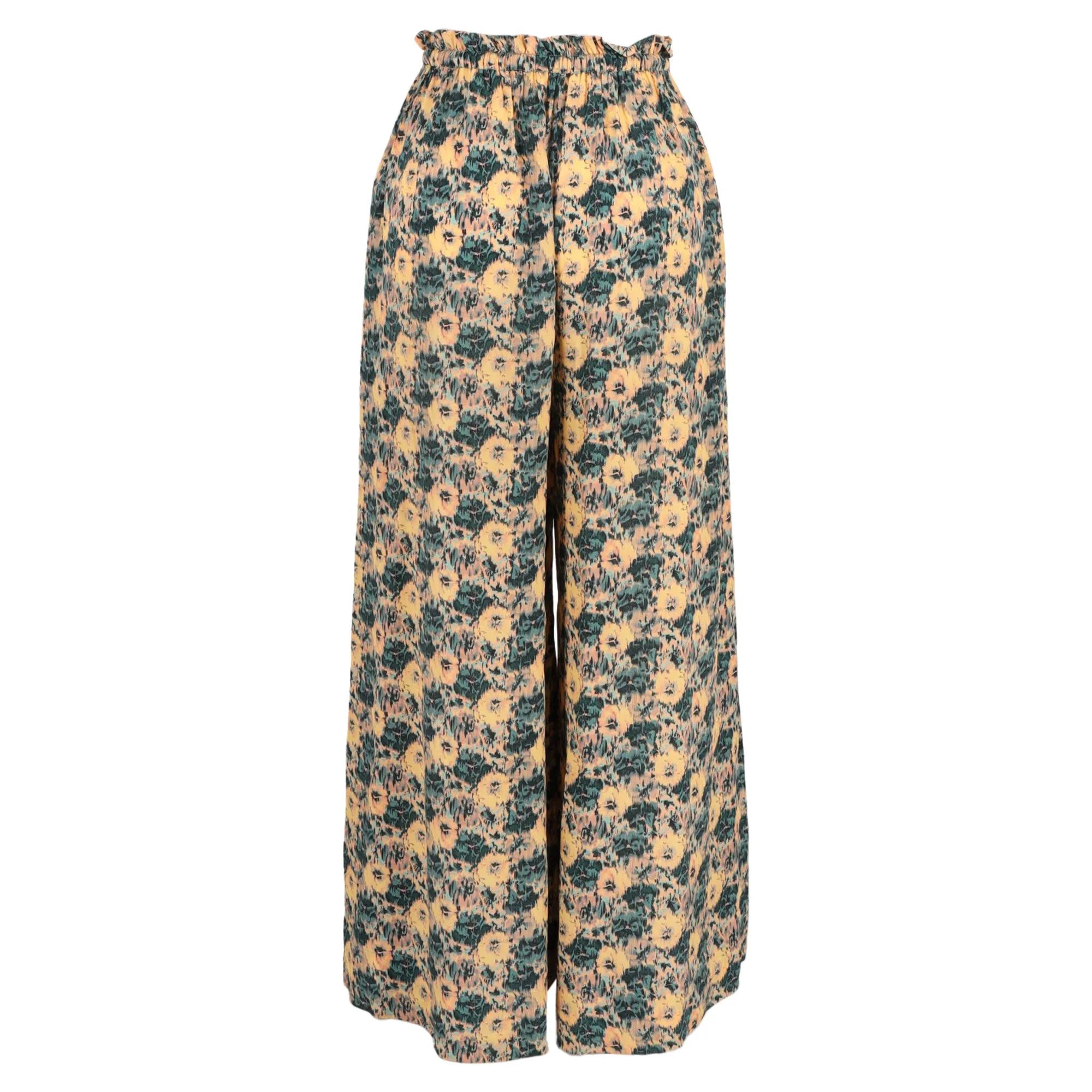 Ulla Johnson Sawyer Bedruckte Hose in Gelber Seide