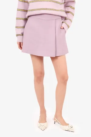 Valentino Lila Wolle/Seide Mini-Rockhose Größe 42